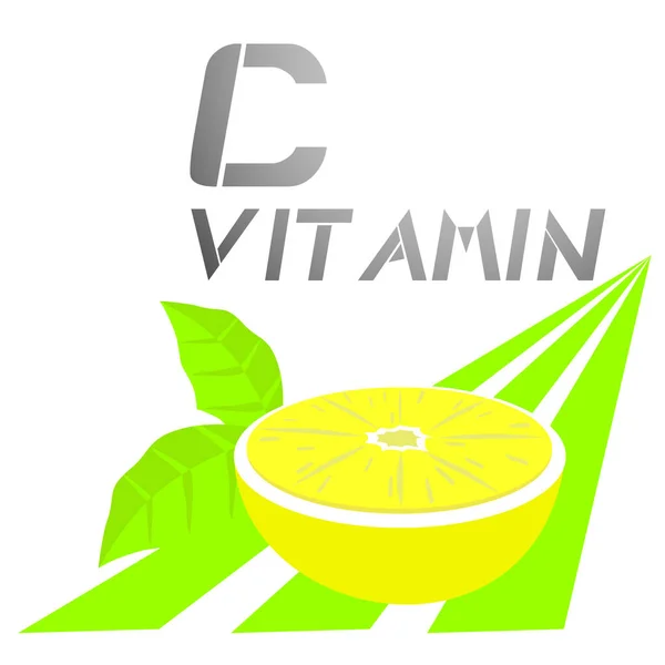 Illustration Zum Vitaminvektor Zitrone — Stockvektor