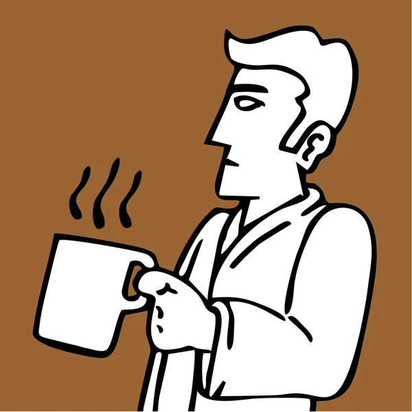 Рисунок Элегантного Человека Кофе — стоковый вектор