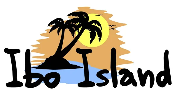 Ibo Isola Spiaggia Vettoriale Illustrazione — Vettoriale Stock