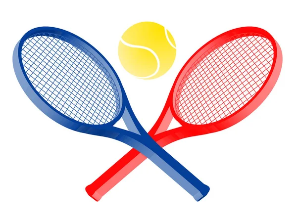 テニスラケットとボール — ストックベクタ