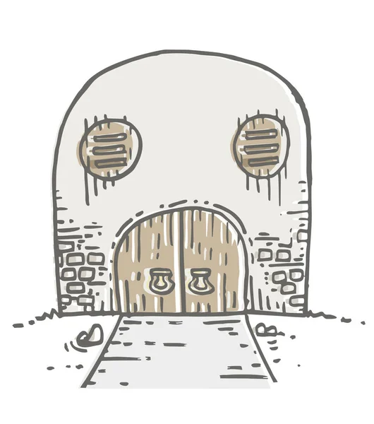 Vector Ilustración Dibujos Animados Ruina Icono Casa — Archivo Imágenes Vectoriales