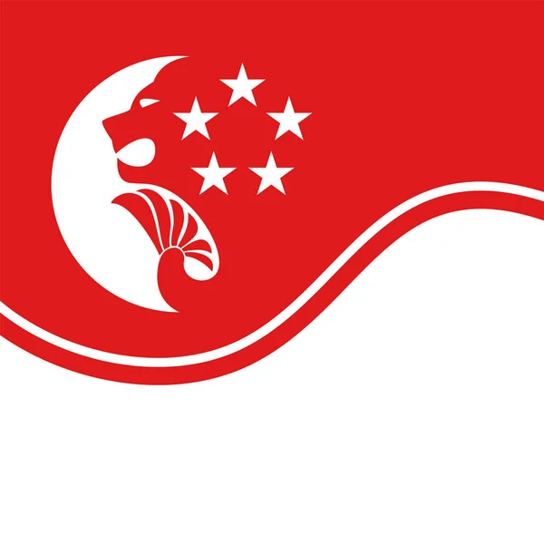 Oryginalny Projekt Bandery Singapore — Wektor stockowy