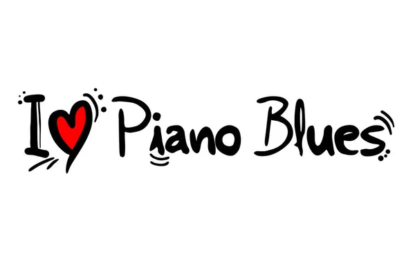 Piano Blues Música Amor Vetor Ilustração —  Vetores de Stock