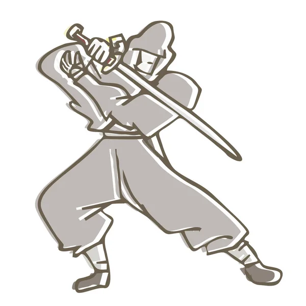 Wektorowa Ilustracja Nieustraszonych Samurajów — Wektor stockowy