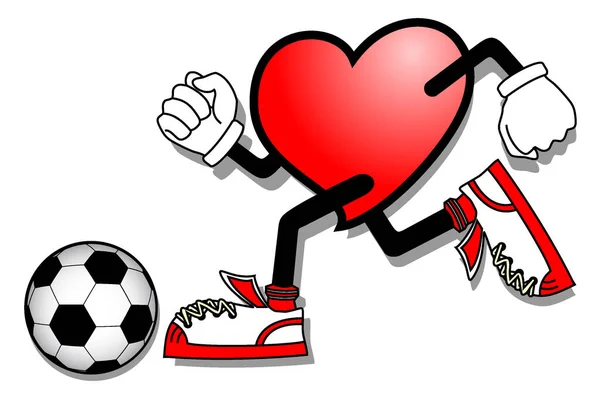 Illustration Vectorielle Coeur Football — Image vectorielle