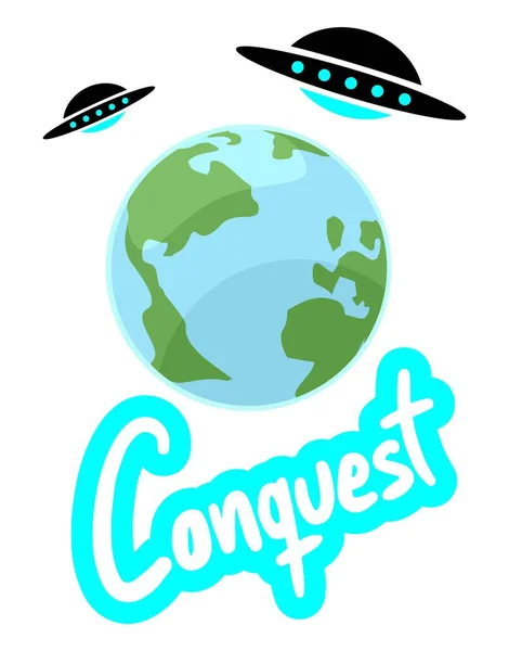 Conquest Ovni Vector Illustration — 스톡 벡터