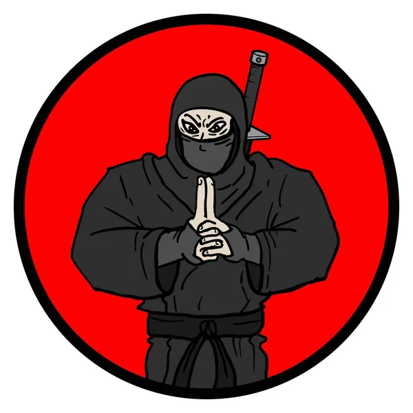 Ilustrasi Vektor Ninja Ikon - Stok Vektor