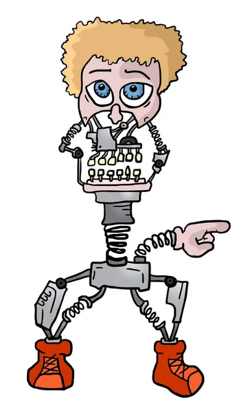 Creatieve Robot Menselijke Vector Illustratie — Stockvector