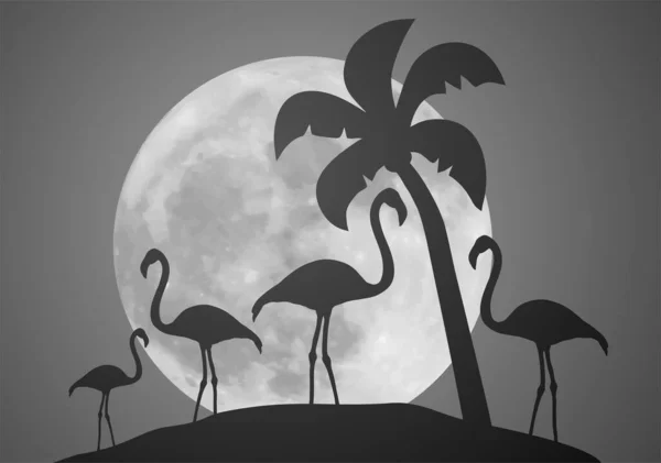 Гарний Місяць Долоні Векторні Ілюстрації — стоковий вектор