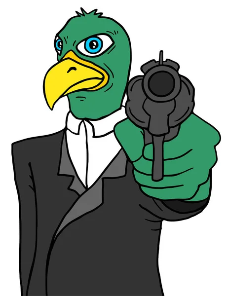 Bird Gangster Vector Illustration — Stock Vector