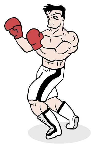 Vector Illustration Man Boxing — Stock Vector