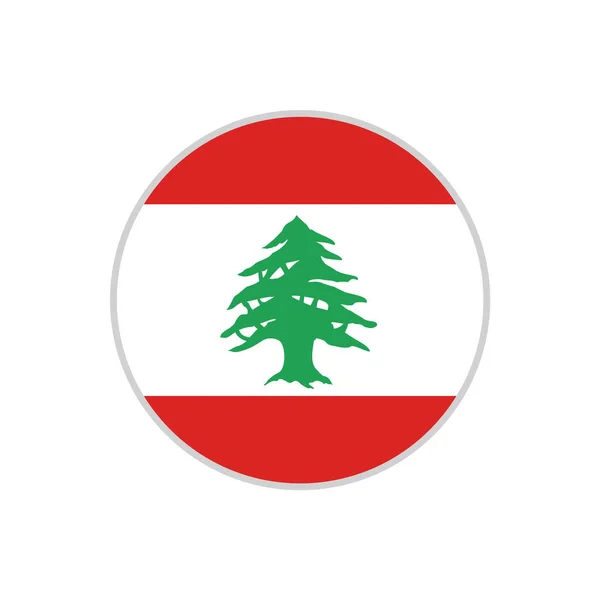 Líbano Círculo Bandera Símbolo — Archivo Imágenes Vectoriales