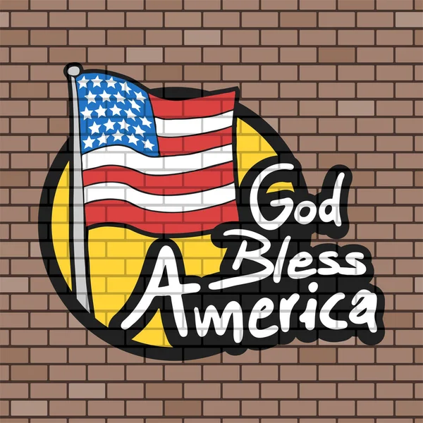 God Bless America Message Vector Illustration — Stock Vector