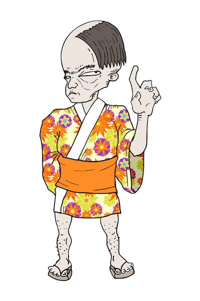 Creativo Tradicional Japonés Hombre Dibujar — Vector de stock