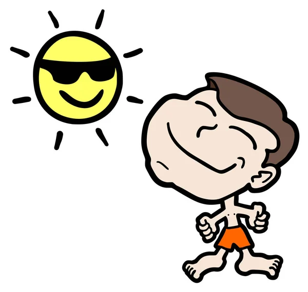 Sun Boy Vector Illustration — Stock Vector