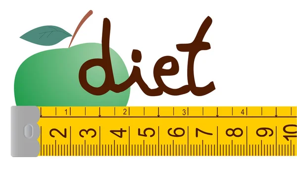 Illustration Tape Measure Diet Concept — стоковый вектор