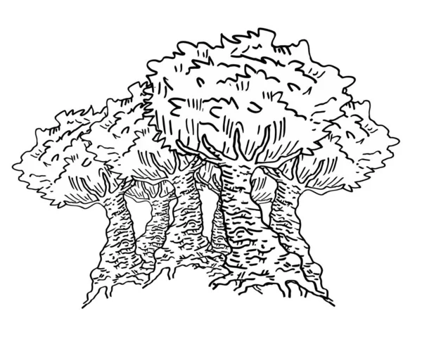 Illustrazione Vettoriale Dell Icona Dell Albero — Vettoriale Stock