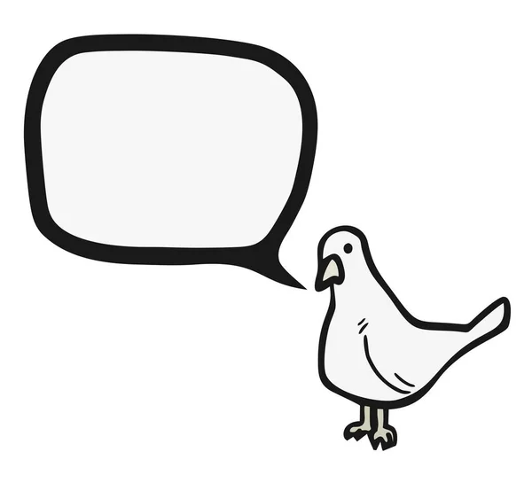 メッセージバブルで鳥をスケッチし — ストックベクタ