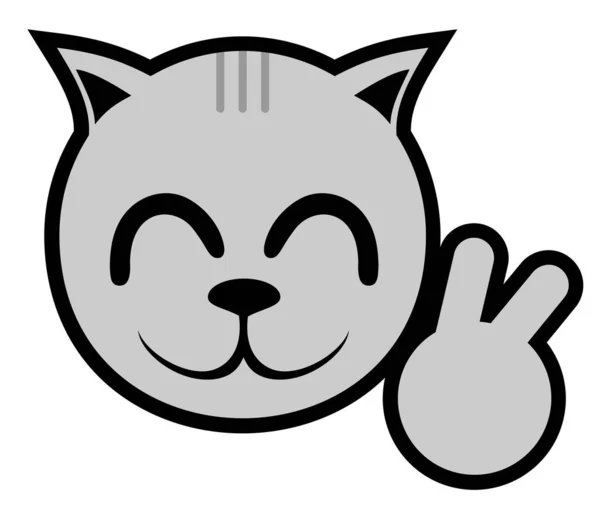 Εικονογράφηση Διάνυσμα Χαμογελαστή Γάτα — Διανυσματικό Αρχείο