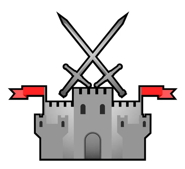 Icono Del Castillo Medieval Ilustración Vectorial — Archivo Imágenes Vectoriales