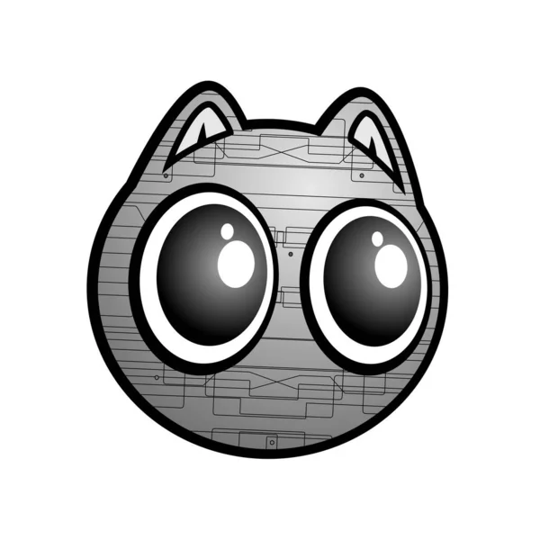 Lustige Roboter Katze Zeichnen Vektor Illustration — Stockvektor