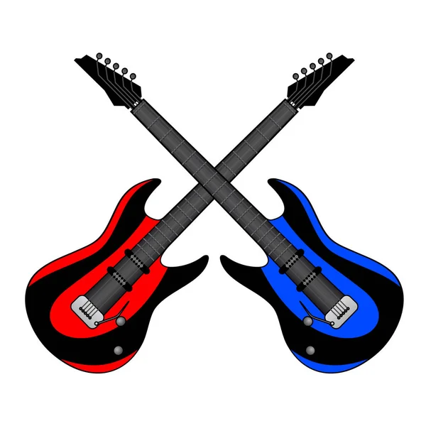 Two Guitars Vector Illustration — Vector de stock