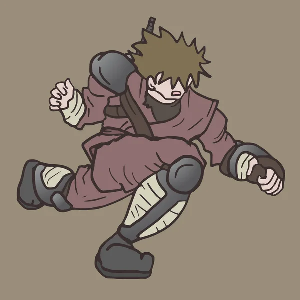Ninja Uomo Vettoriale Illustrazione — Vettoriale Stock