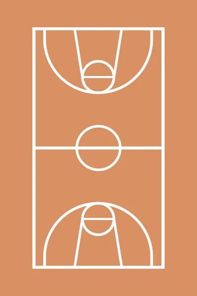 Cancha Baloncesto Vector Ilustración — Vector de stock