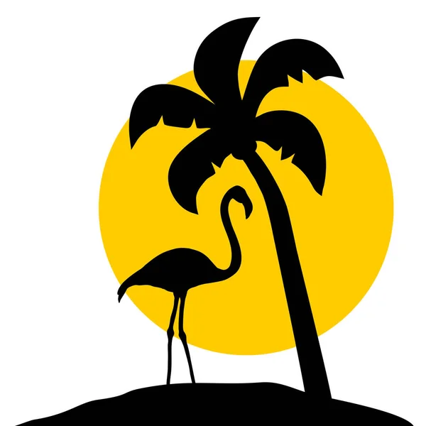 Flamingo Palm Vector Illustration — Stock Vector