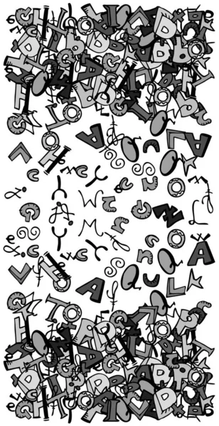 Patrón Sin Costuras Con Letras Dibujadas Mano Ilustración Vectorial — Archivo Imágenes Vectoriales