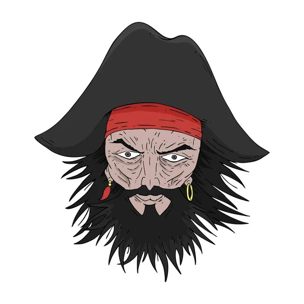 Rude Pirata Rosto Vetor Ilustração — Vetor de Stock
