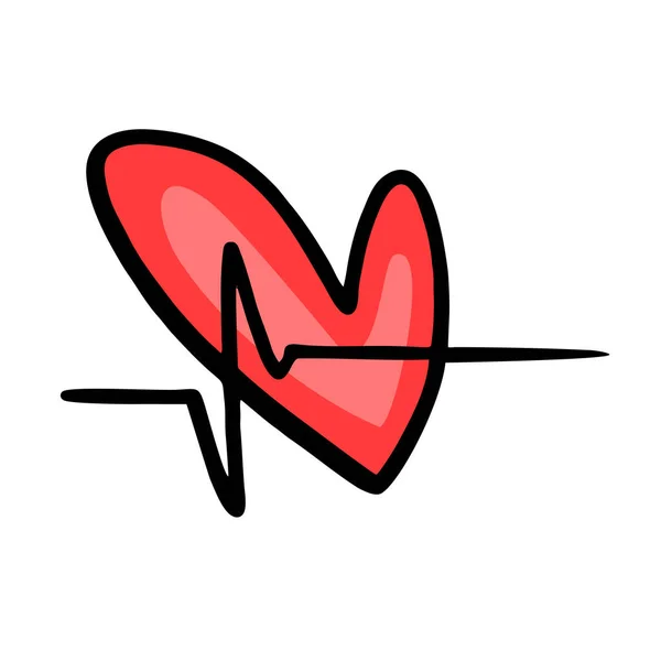 Coração Símbolo Pulso Vetor Ilustração — Vetor de Stock