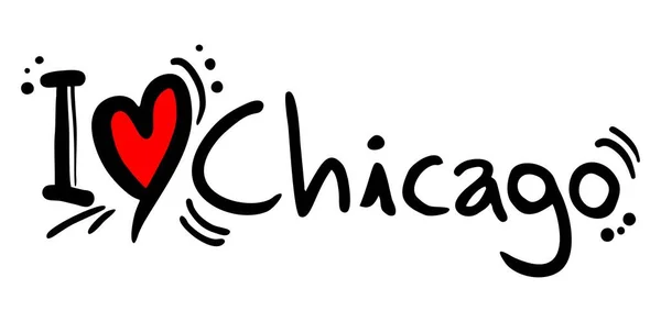 Love Chicago Vector Illustration — Stock Vector