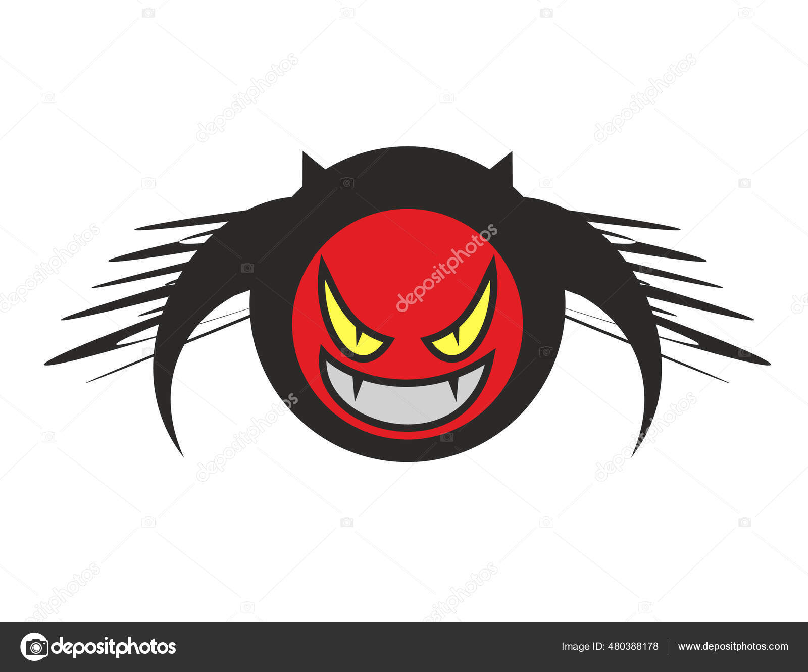Halloween Logo Scary Face Vector Illustration Векторное.