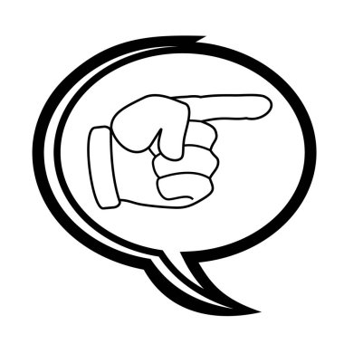 İşaret parmağı olan oval simge