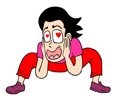 Aşık adam vektör çizimi