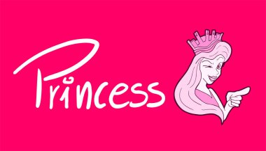 Prenses ikon vektör illüstrasyonu