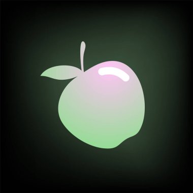 düz meyve ikonu vektör illüstrasyonu