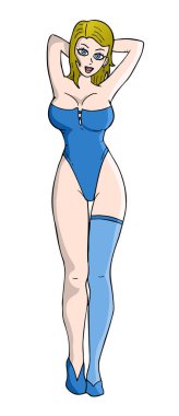 Moda iç çamaşırı kız vektör çizimi 