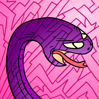 mor sürüngen vektör çizimi