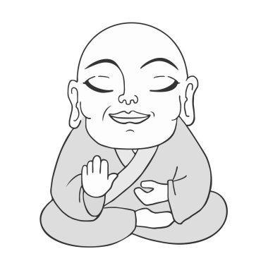 Budist adam vektör illüstrasyonu