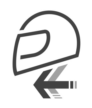 Yarış miğferi düz ikon vektör çizimi