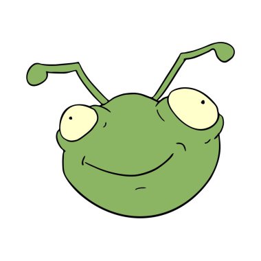 Komik böcek yüz vektör çizimi 