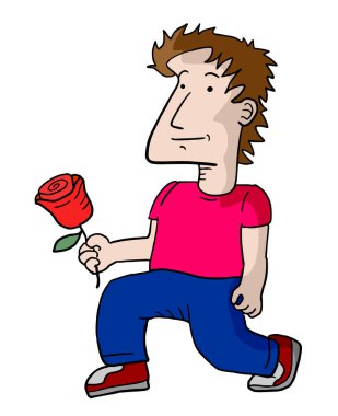 Aşık adam vektör çizimi