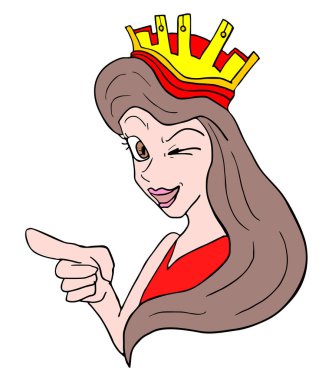 Komik prenses vektör illüstrasyonu