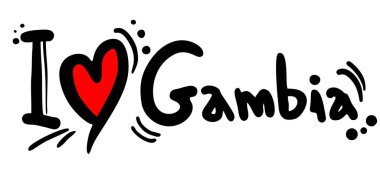 Gambiya vektör illüstrasyonunu seviyorum