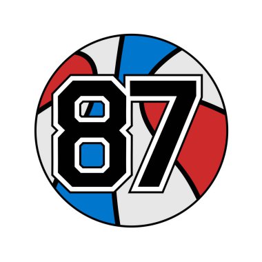 87 numaralı basketbol topu.