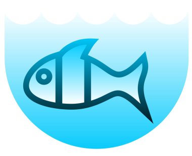 Akvaryumdaki balık, vektör çizimi 