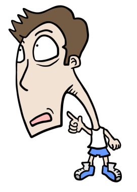 Elleri işaret eden karakterin vektör çizimi