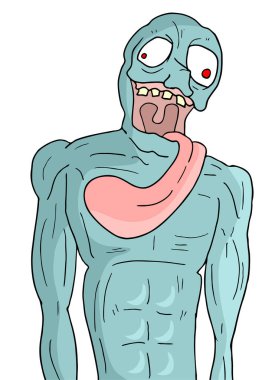 karikatür canavarı vektör çizimi